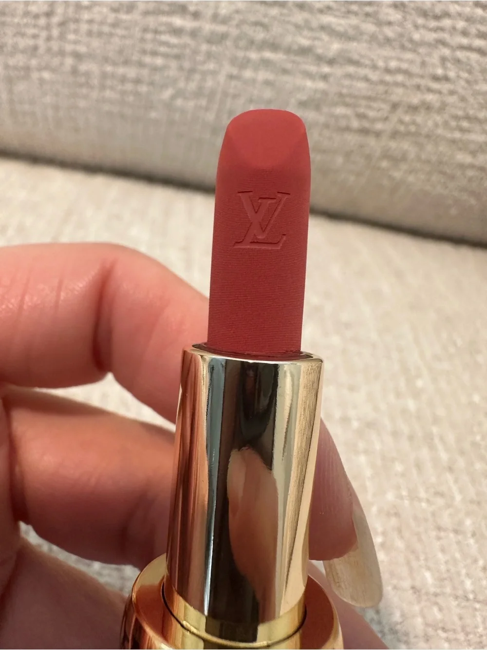 Louis  Vuitton Pink Brown Lipstick with Gold Accents